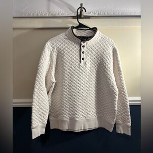 Banana Republic Women’s Off White/Cream Quilted Crewneck Sweater, Size Medium